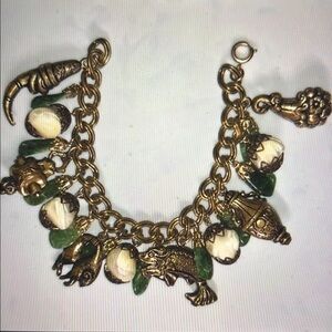 Vintage Unsigned Haskell Brazilian Penca de Balanganda inspired Charm Bracelet
